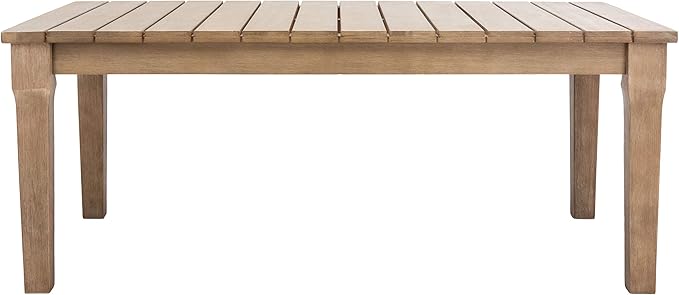 SAFAVIEH Couture Patio Martinique Natural Wood Outdoor Coffee Table
