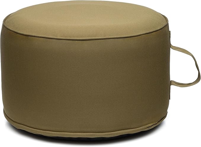 QILLOWAY Indoor/Outdoor Inflatable Stool,Round Ottoman,All Weather Foot Rest for Camping or Home,Sage