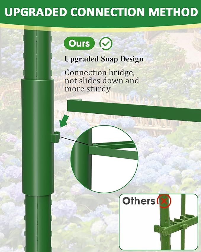 6 Pack Tomato Cages for Garden, 51in*13in Adjustable Tomatoes Plant Stakes Support Cages Trellis, Garden Trellis for Vegetable Flowers Fruits Climbing Plants- 20 Binding Wires Included