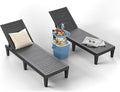 ROJIK Outdoor Chaise Lounge Chair Set of 2,with 5-Position Adjustable Backrest,Waterproof & Lightweight | Durable Indoor/Outdoor Patio Lounger Chair for Garden Pool Beach,Black