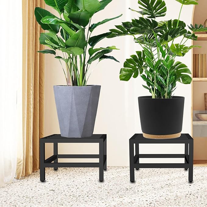 Plant Stand Indoor Outdoor, Single Plant Stands Metal Pedestal Stand for Indoor Outdoor, Iron Flower Stand Display Planter Shelf for Garden Deck Living Room