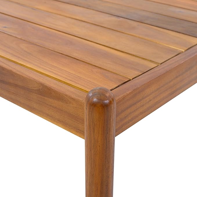 Christopher Knight Home Lenor Patio Acacia Wood Coffee Table, Solid Wood Outdoor Table for Patio Furniture Set, Slat Panel Rectangular Top, Teak