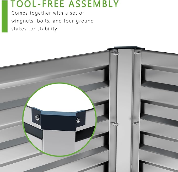 2PCS 12x4x1FT Galvanized Raised Garden Bed Kit,Vegetable Boxes-Rectangle Metal Flower Box,Large Planter Raised Beds Outdoor Garden for Planting,Fruit,Herb-Silver