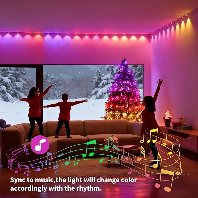 Permanent Outdoor Lights, 300ft Smart Eave Lights with RGB LED Light, IP67 Waterproof, App Control, DIY RGB Light for House Halloween Decorations