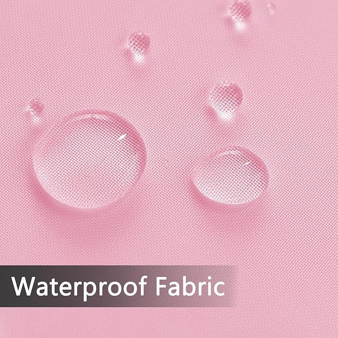 SpaceDresser Waterproof Outdoor Sheer Curtains for Patio - 4 Panels Rod Pocket Indoor Voile Sheer Curtain for Living Room,52W x 120L inch,Light Pink