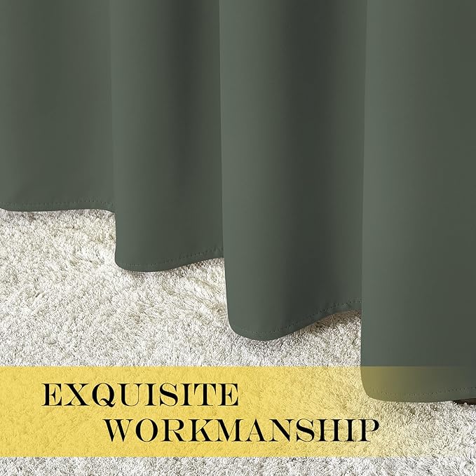 NICETOWN Room Darkening Curtain for Sliding Glass Door, Grommet Energy Saving Sound Reducing Room Divider Drape Thermal Insulated for Living Room/Garage, Dark Mallard, W100 x L120, 1 Piece