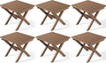 SERWALL Folding Outdoor Side Table Set of 6, Adirondack End Table, Brown