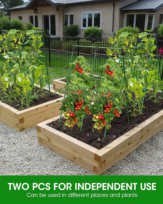 2 Pack Cucumber Trellis, Garden Trellis for Climbing Plants Outdoor, A-Frame Cucumber Trellis for Raised Bed, Plant Grow Support for Tomato, Squash, Vegetable, Flower(33"x47"x2Pcs)