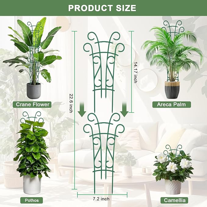 10 Pack Indoor Plant Trellis for Potted Plants, Stackable Garden Trellis for Climbing Plants Outdoor, Small Trellis for Houseplants Rose Hoya Pothos Plant Climber Support