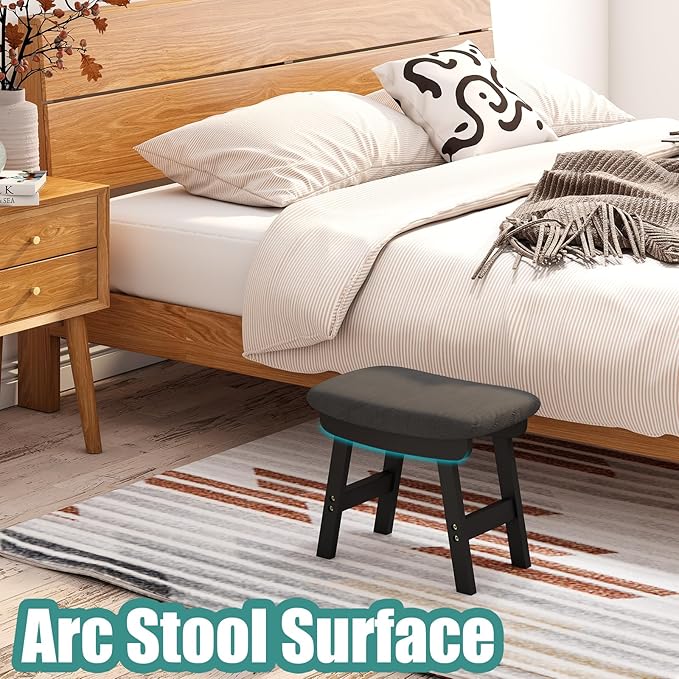 Foot Stool, Foot Stool Small, Ottoman Foot Rest, Wood Stool for Living Room, Bedroom, and Kitchen