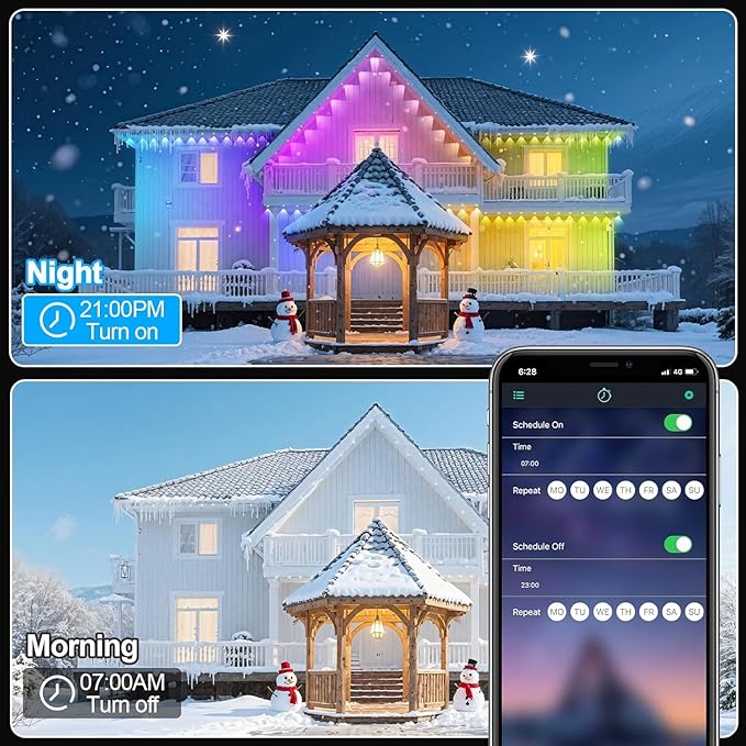 150FT Permanent Outdoor Lights for House Waterproof, IP67 LED Eave Lights with App/Remote Control, Outdoor Permanent led Lighting for House Roof Decor,Christmas,Party,All Holiday and Daily