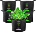 VIVOSUN 5-Pack 25 Gallon Plant Grow Bags, Heavy Duty Thickened Nonwoven Fabric Pots with Handles