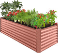 Best Choice Products 8x4x2ft Outdoor Metal Raised Garden Bed, Deep Root Planter Box for Vegetables, Herbs & Flowers, 478-Gallon Capacity, 100% Non Toxic Materials - Terracotta