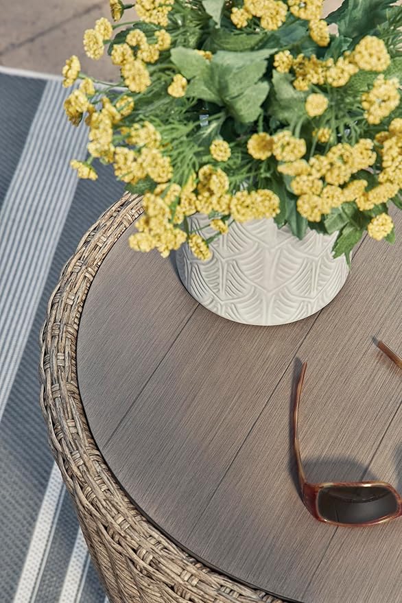 Signature Design by Ashley Danson Bohemian Outdoor End Table, Light Brown