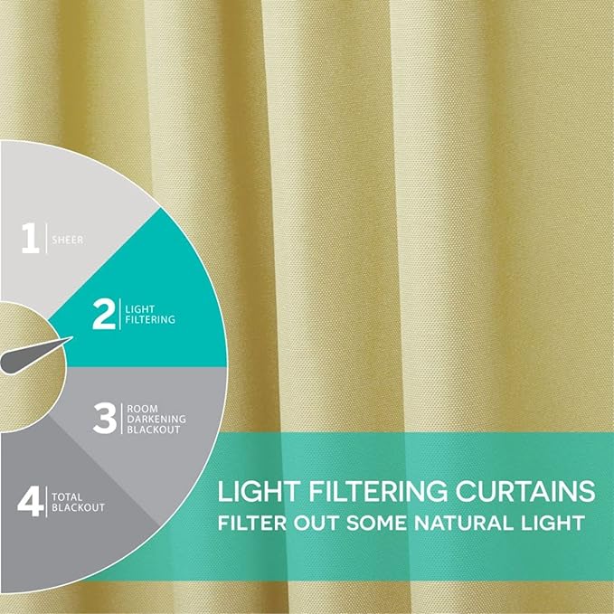 Exclusive Home Cabana Solid Indoor/Outdoor Light Filtering Hook-and-Loop Tab Top Curtain Panel Pair, 54"x63", Sundress