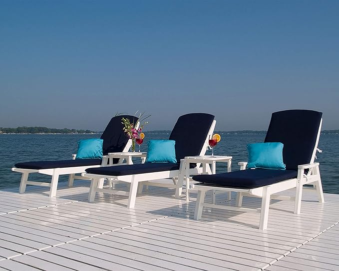 POLYWOOD NCC2280MA-P Nautical Arms Chaise, Black