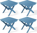 SERWALL Folding Outdoor Side Table Set of 4, Small Adirondack Side Table, Navy