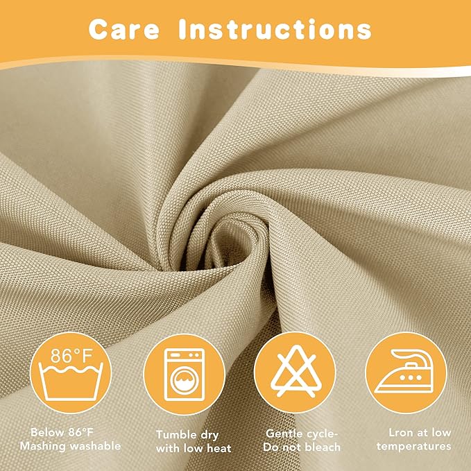 HolidayIdeas Outdoor Curtains for Patio Waterproof, 2 Panels - 84 x 120 Inch - Privacy Protection & Light Filtering Curtains Grommet Outside Curtains for Porch, Gazebo, Pergola, Backyard (Cream)