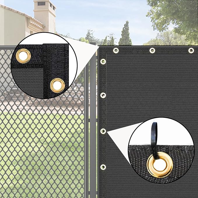 UPGRADE Privacy Fence Screen 6'x14' Dark Grey Outdoor 90% Visibility Blockage 170 GSM Mesh Shade Cover Panels for Backyard,Balcony,Home Decoration with Zip Ties,Customized Avaliable