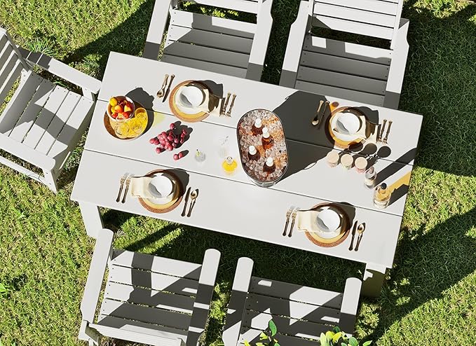 GREENVINES Outdoor Dining Chairs Set of 2 | HDPE | Patio Chair | All-Weather | White