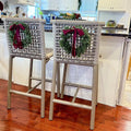 PURPLE LEAF Counter Height Stools Set of 2 with Back Aluminum Patio Bar Stools for Pool Lawn Kitchen All Weather Wicker Outdoor Bar Chairs Champagne