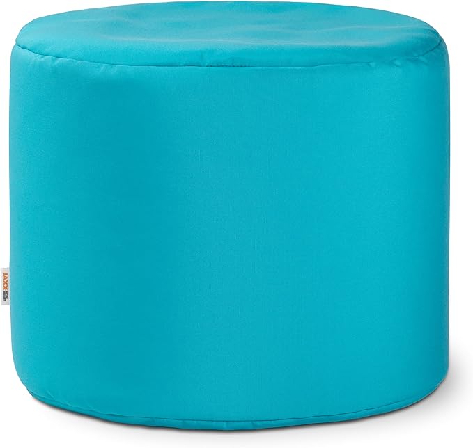 Jaxx Spring Indoor/Outdoor Bean Bag Pouf Ottoman, Light Blue
