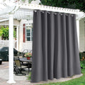 RYB HOME Extra Wide Outdoor Curtains for Patio Waterproof Heavy Duty Thermal Insulated in Summer Full Coverage Privacy for Gazebo, Cabana & Pergola, W100 x L108, Grey, 1 Panel