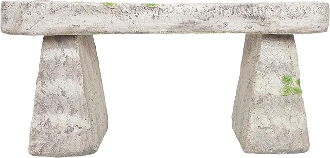 Alpine Corporation 37" Long Outdoor Memorial Bench with Sentiment When A Cardinal Appears, A Loved One is Near Garden Furnitures - Dirty White