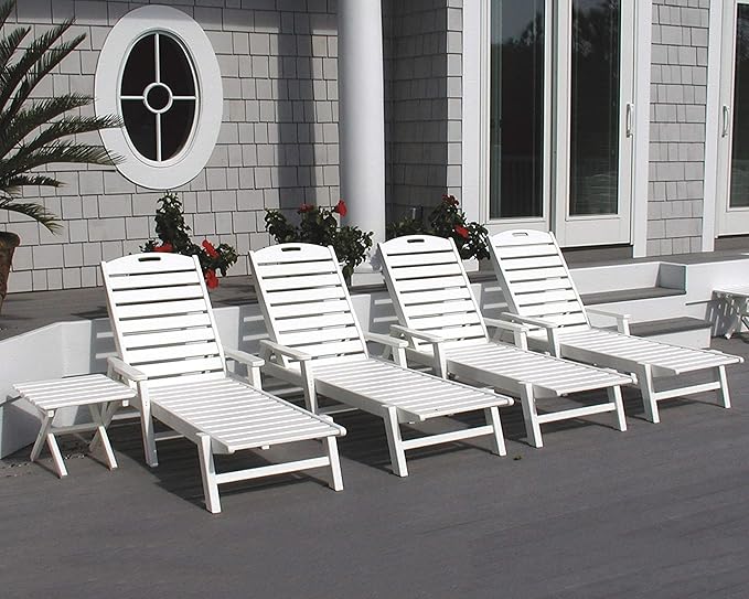POLYWOOD NCC2280MA-P Nautical Arms Chaise, Black