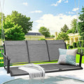 Textilene 3 Seat Hanging Swing, 5.2FT Patio Bench Swing, 660lbs Heavy Duty Outdoor Porch Swing with Hanging Chains for Courtyard, Garden, Tree, Yard