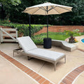 PURPLE LEAF 1 Piece Outdoor Chaise Lounge Aluminum Adjustable Patio Lounger Chair with Cushion Reclining Beach Daybed for Poolside Balcony Deck Backyard, Champagne