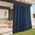 RYB HOME Extra Wide Outdoor Curtains for Patio Waterproof Heavy Duty Thermal Insulated in Summer Full Coverage Privacy for Porch, Gazebo & Pergola, W100 x L84, Navy Blue, 1 Panel