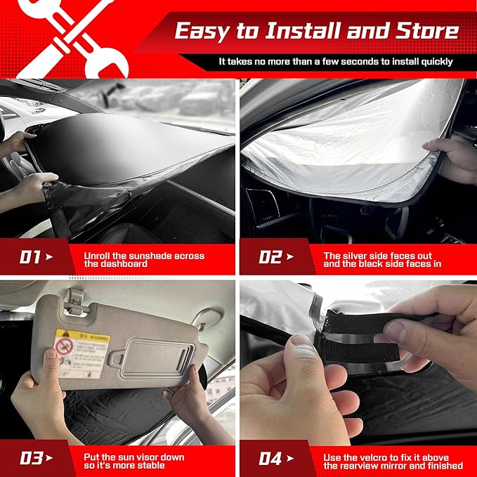 ARISMOTOR Windshield Sun Shade for Chevrolet Chevy Trax (LS 1RS LT 2RS ACTIV) 2024-2025 2026, Custom Fit Foldable Front Window Sunshade Sun Visor Protector, Block UV Rays Keep Your Car Cooler