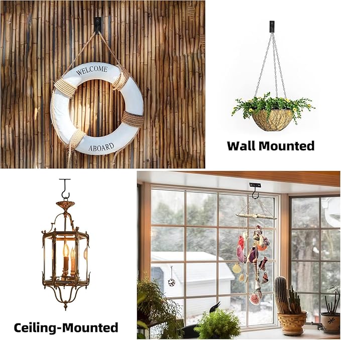 Plant Hooks 20Pack Hanging Plant Bracket 6in Metal Plant Hanger Decorative Plant Hook Black