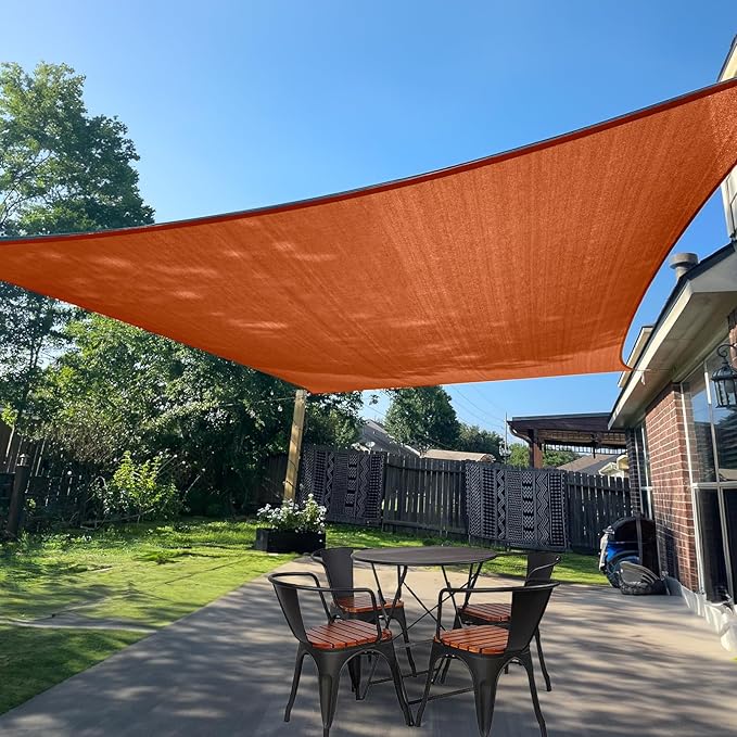 SUNLAX Sun Shade Sail 10' x 23' Terra Red Rectangle Canopy Sail Shade Cover UV Block Permeable Sunshade Outdoor for Patio Backyard Deck Pergola (We Make Custom Size)