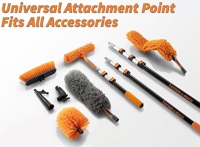 36 Foot High Reach Duster Kit with 5-30 ft Extension Pole // High Ceiling Duster Cleaning Kit with Telescopic Pole // Cobweb Duster // Feather Duster and Ceiling Fan Duster // The Ultimate Dusting Kit