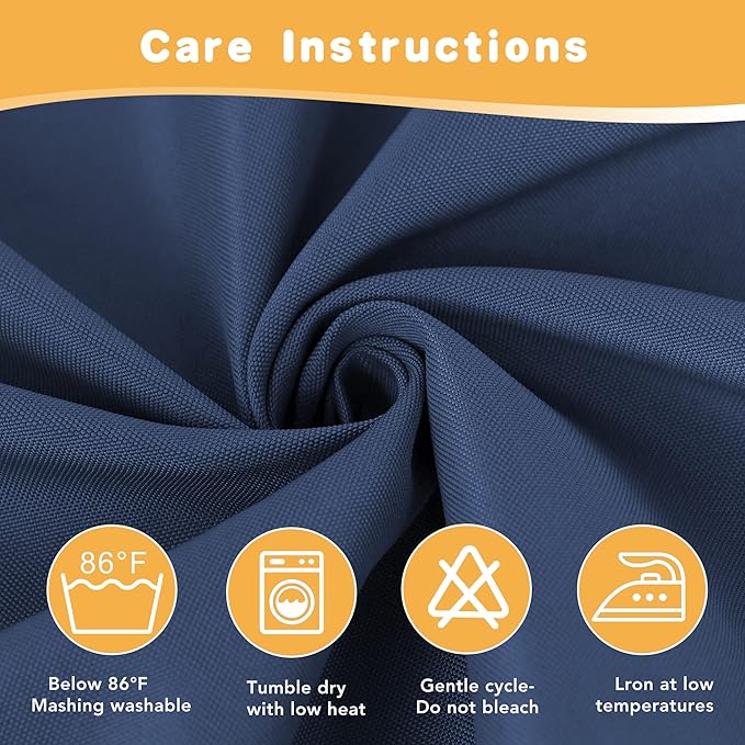 HolidayIdeas Extra Wide Outdoor Curtains for Patio Waterproof, 2 Panels - 110 x 84 Inch - Privacy & Light Filtering Curtains Grommet Outside Curtains for Porch, Gazebo, Pergola, Backyard (Navy)