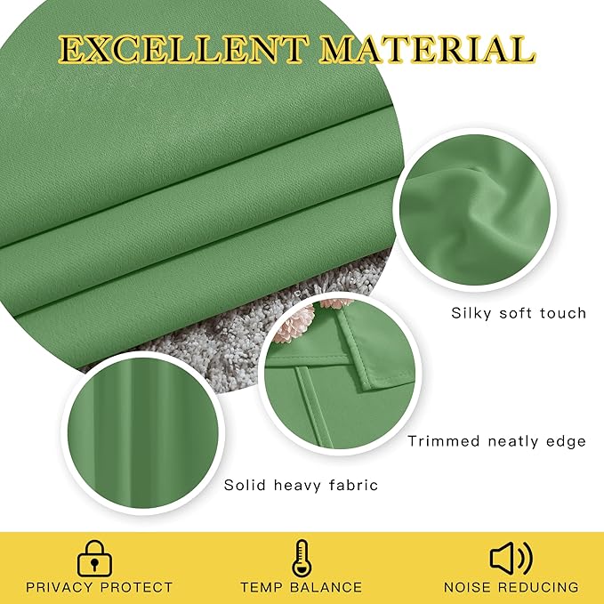 NICETOWN Blackout Curtains for Sliding Glass Door Room Divider Noise Reduce Curtain Panel Portable Window Screen Sliding Partition, W100 x L102 inches, 1 Panel, Froest Green