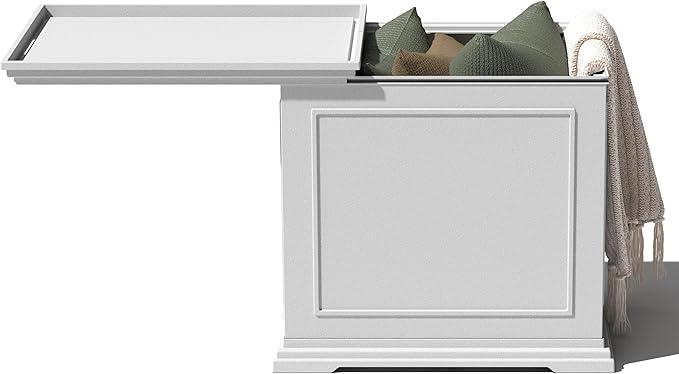 Veradek Brixton Tray Table - 2-in-1 Outdoor Side Table with Storage and Tray for Patio/Porch | Durable All-Weather Resistant | Classic & Functional