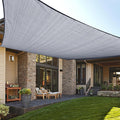 LOVE STORY Custom Size 8'x18' Silver Grey Sun Shade Sail Rectangle UV Block Canopy Patio Sail Sunshades Fabric for Outdoor Garden Carport (We Make Custom Size)