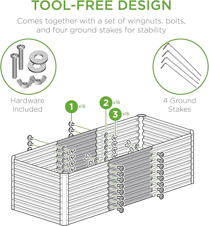 Best Choice Products 4x2x2ft Outdoor Metal Raised Garden Bed, Deep Root Box Planter for Vegetables, Flowers, Herbs, 119 Gallon Capacity, 100% Non Toxic Materials - Black