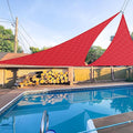 E&K Sunrise 13' x 13' x 13' Sun Shade Sail Triangle Canopy Shade Cover UV Block for Patio Backyard Garden Outdoor (Red)