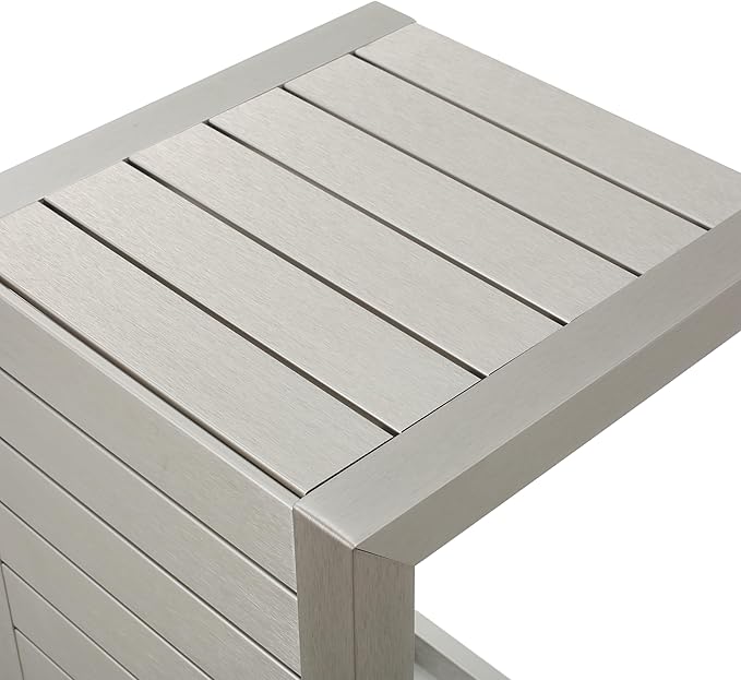Christopher Knight Home Cape Coral Aluminum C-Shaped End Table, Silver