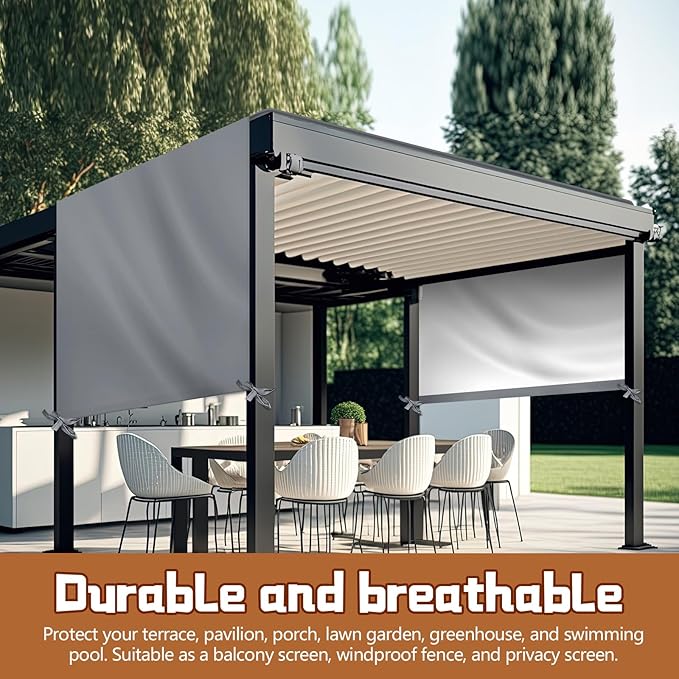 Universal Pergola Replacement Canopy Outdoor Canopy Shade Cover Waterproof Shade Top Cover for Outdoor Patio Porch Backyard(16 x 8 ft,Gray)