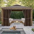 Outdoor Indoor Curtains for Patio Weather-resistant Window Panels Privacy Protect Grommet Top Thermal Insulated Home Curtain for Porch Pergola Garden Hot Tub Area (W84 x L108, Brown, 2 Panels)