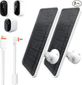 Solar Panel for Arlo Essential/XL Spotlight Cam (1st Gen), Essential 2K/2K XL (2nd Gen，3rd Gen), with 13FT Micro USB & Type-C Cables, 360° Adjustable Aluminum Mount, 2 Pack