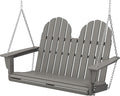POLYWOOD Vineyard 4-Foot Porch Swing, Heavy Duty HDPE Outdoor Hanging Swing with Chains, Wood-Look Furniture for Front Porch, Patio, Garden, Slate Grey