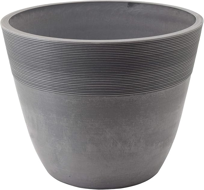 Arcadia Garden Products FM35CT Etched Pot 14x11-Cement