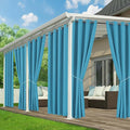 Patio Curtains Outdoor Waterproof - 6 Panels Privacy Weatherproof Outside Curtains with Grommets for Pergola, Gazebo, Porch, Cabana, Balcony, 54 x 95 Inch, Teal