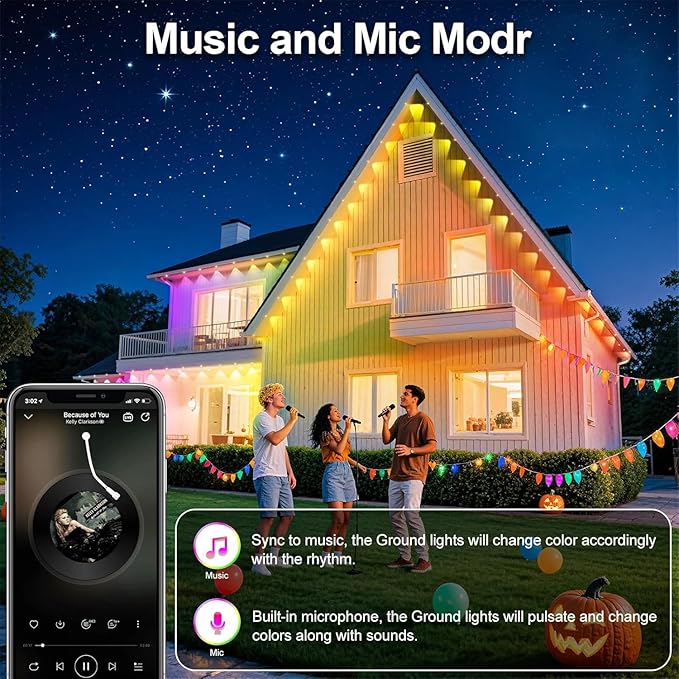 150FT Permanent Outdoor Lights for House Waterproof, IP67 LED Eave Lights with App/Remote Control, Outdoor Permanent led Lighting for House Roof Decor,Christmas,Party,All Holiday and Daily